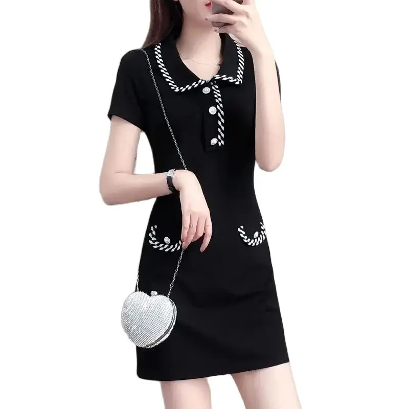 

Loose Casual Belly-covering Slim Dress Elegant Temperament Of Summer Dress New Popular Western-style Fashion Short And Tall Skir