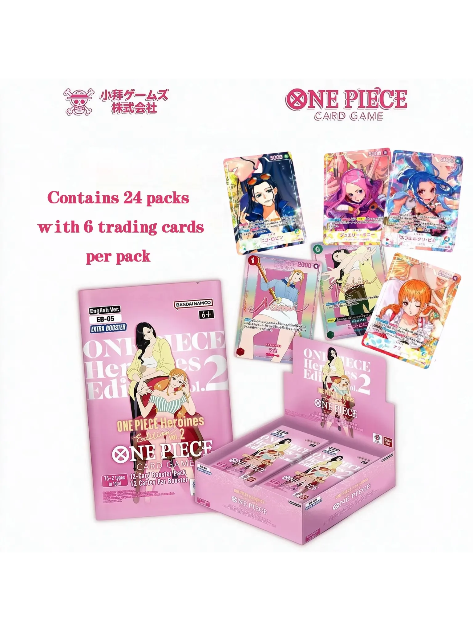 One Piece Kartenspiel Eb-05 Heroines Edition Vol.2 Extra Booster Pack Offizielle TCG-Sammelkarten Nami Bonney Anime Sammelkarten