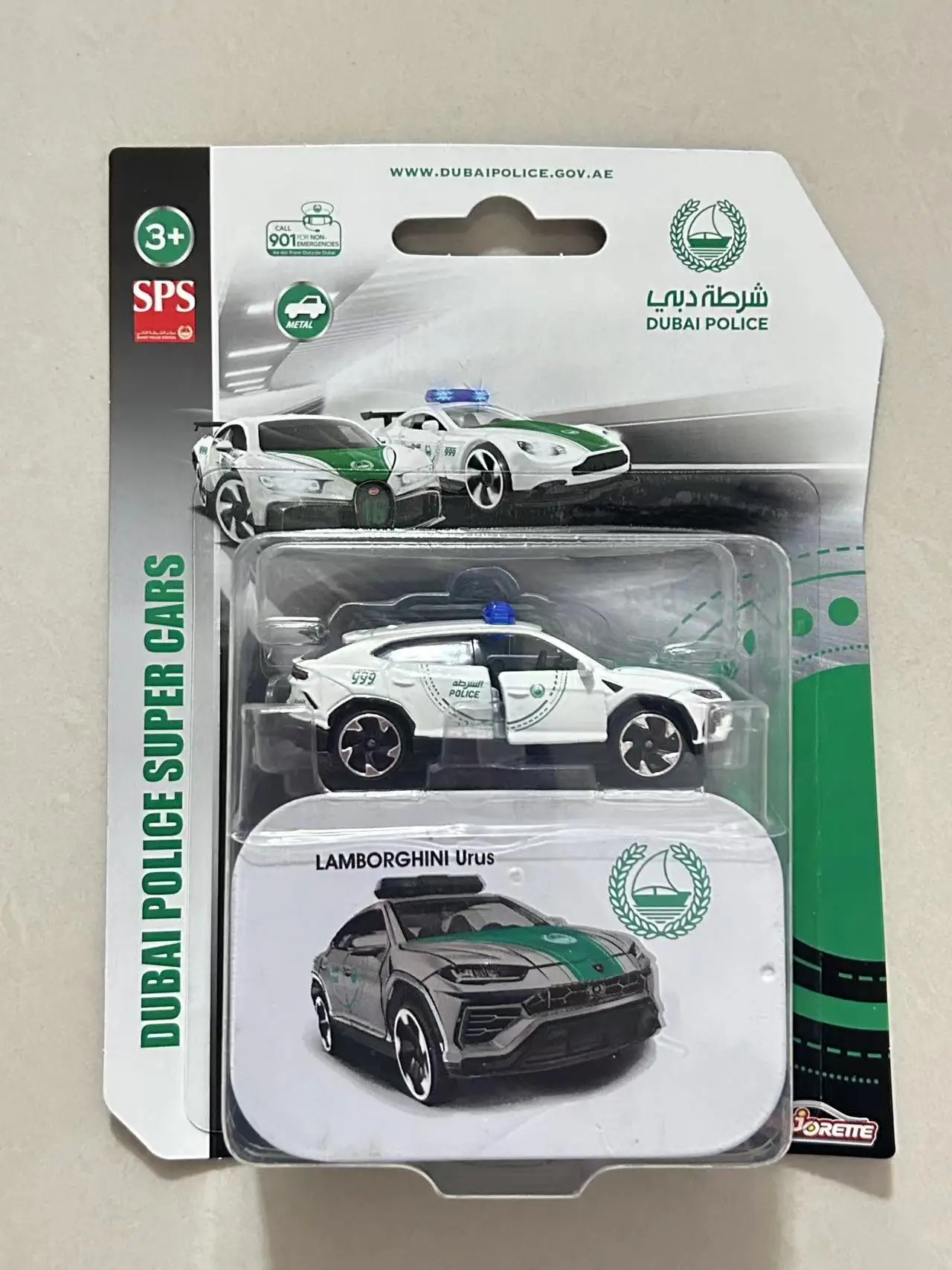 Majorette 1/64 Dubai Police super car Series URUS LPI 800-4 Diecast Model Car Kids Toys Gift