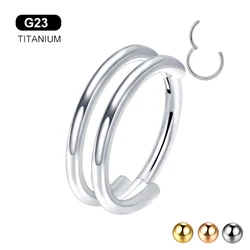 G23 Titanium Antiallergic Septum Piercing Nose Ring Nostril Hoop Tragus Cartilage Earring Lip Stud Ring Clicker Body Jewelry 16G