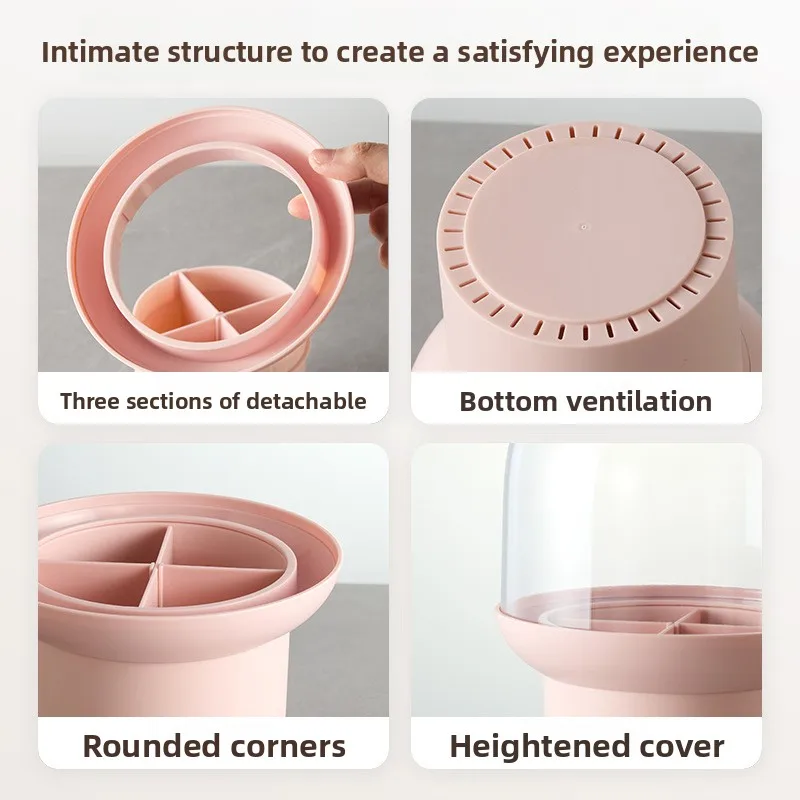 Makeup Brush Organizer Dustproof Compartment Desktop Cosmetic Organizer Dresser Pencil Lipstick Holder