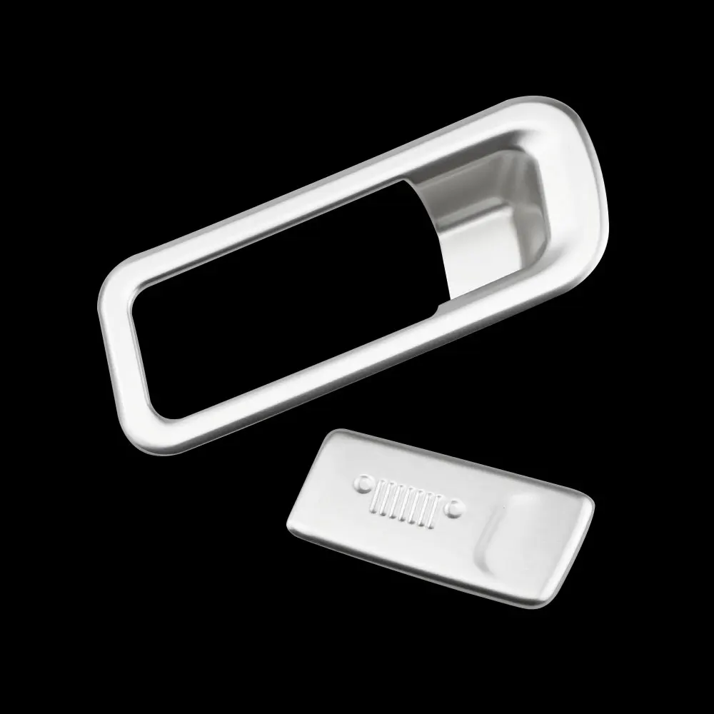 ABS Silver Car Storage Box Handle Trim for Jeep Renegade 2015 2016 2017 2018 2019- 2023 LHD Glove Box Protect Cover Sticker view 2
