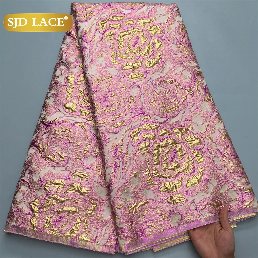 

SJD LACE, нигерийская парчовая кружевная ткань, 2025, высокое качество, французское позолоченное жаккардовое кружевное дамасское платье для женщин, свадебная вечеринка, Sew4096