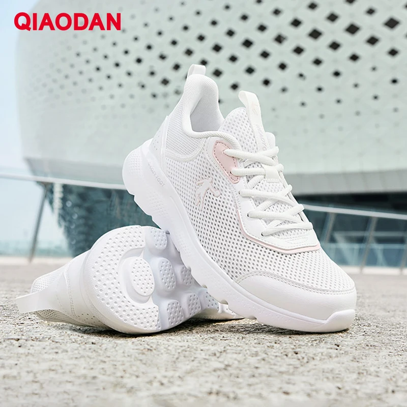 QIAODAN Women Running Shoes 2025 Summer New Release Lightweight Mesh Breathable Cushioned Soft Sole Casual Sneakers XM26211801B