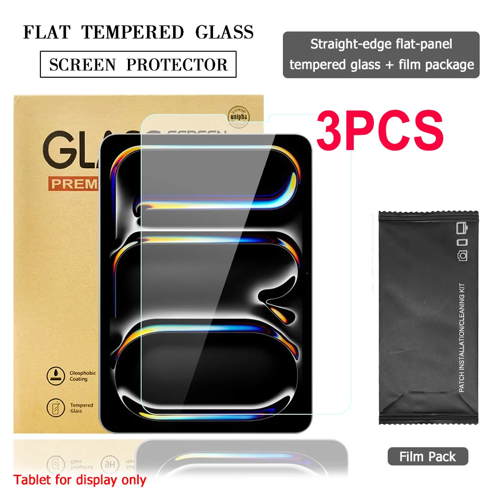 3pcs Screen Protector For iPad Pro 11 2024 Pro 9.7 10.5 7th 8th 9th 10.2 10th 11th 2025 Air 11 4 5 3 2 1 Mini 6 7 Tempered Glass