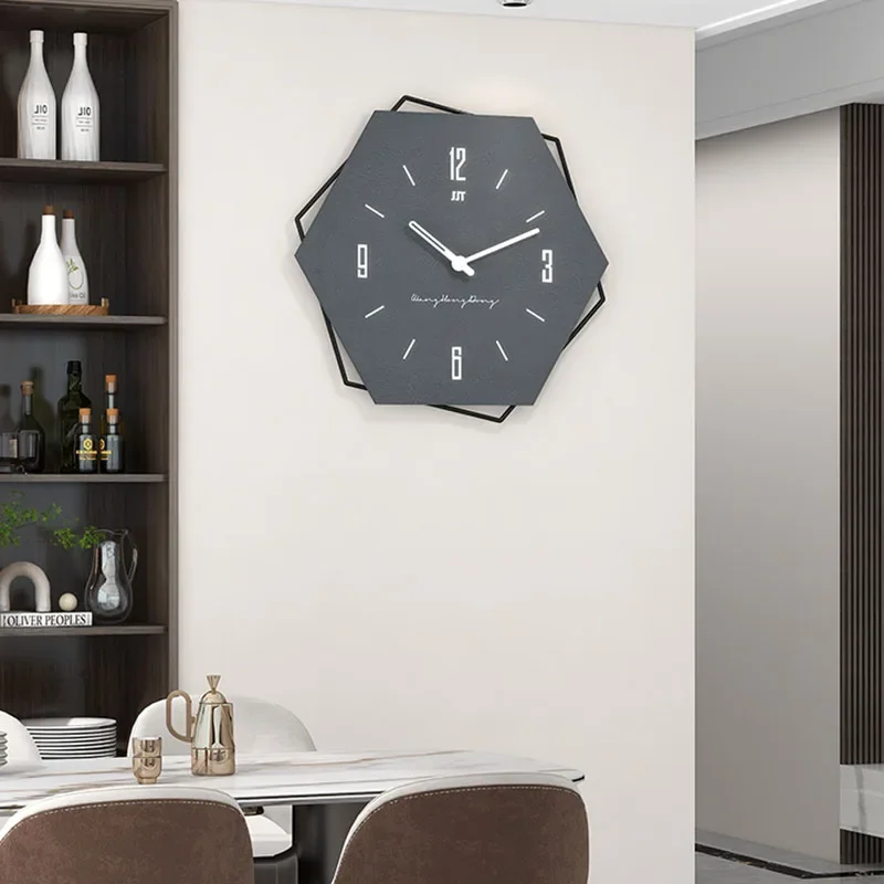 Italian Minimalist Modern LED Wall Clock with Light Creative Silent Clock for Living Room Home Decor
