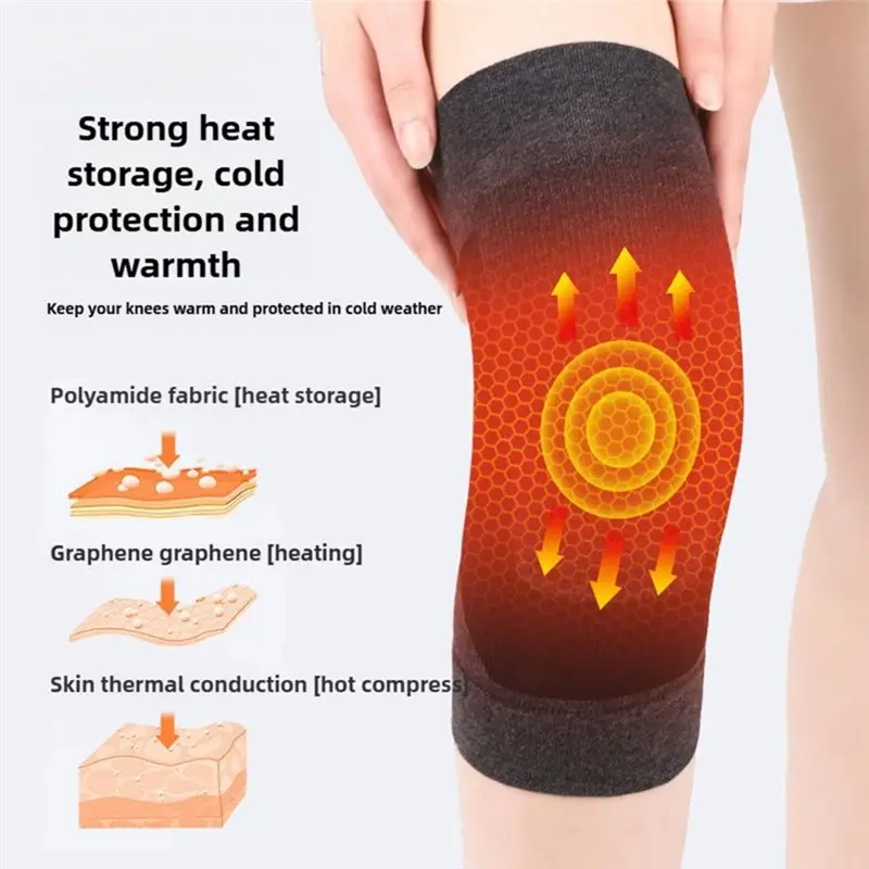 Hot kf-Graphene Heating Knee Socks Warm Leg Warmers For Men And Women Joint& Sports Care Machine Washable Cold Leg Relief
