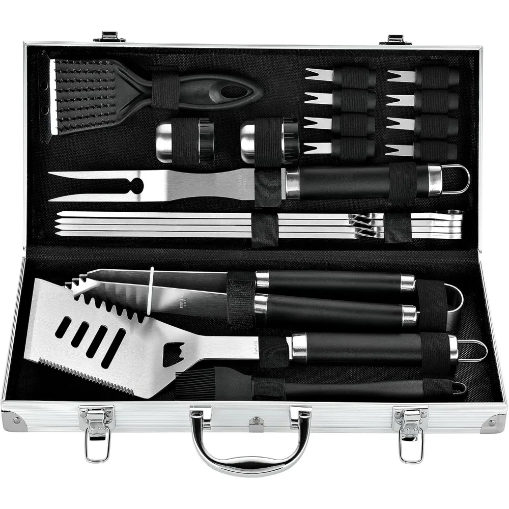 

ROMANTICIST Набор инструментов для сверхмощного гриля-барбекю в футляре — очень лучший подарок для гриля на День отца и Рождество — профессиональный