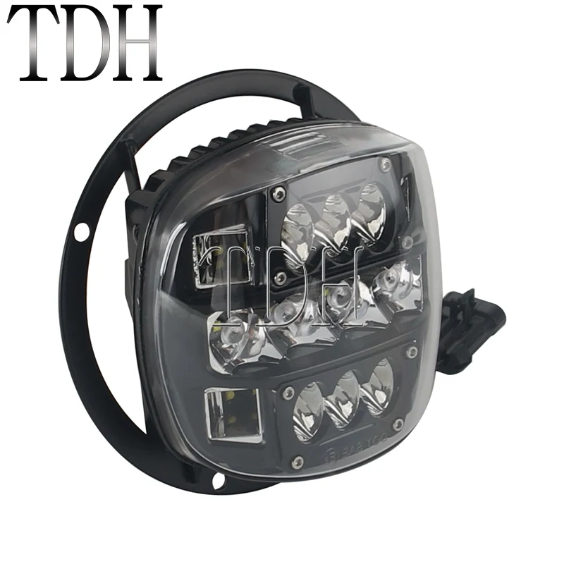 Motorcycle LED Round Headlight Front Headlamp High Low Beam Lights For Harley Street Bob FXBB Softail Low Rider ST FXLRST 22-26
