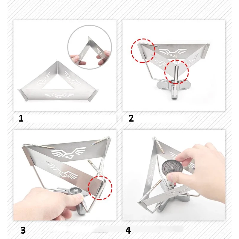 For Campingmoon Z01/Z02 Thous Winds TW1022-B Ultralight Portable Pure Titanium Burner Windshield Windproof Screen Camping Gear