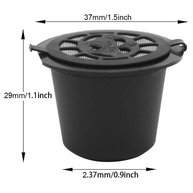 Cápsula de café expresso reutilizável recarregável a39m, 15 peças para máquina de café nespresso, recarga de cápsula reutilizável, cápsula vazia