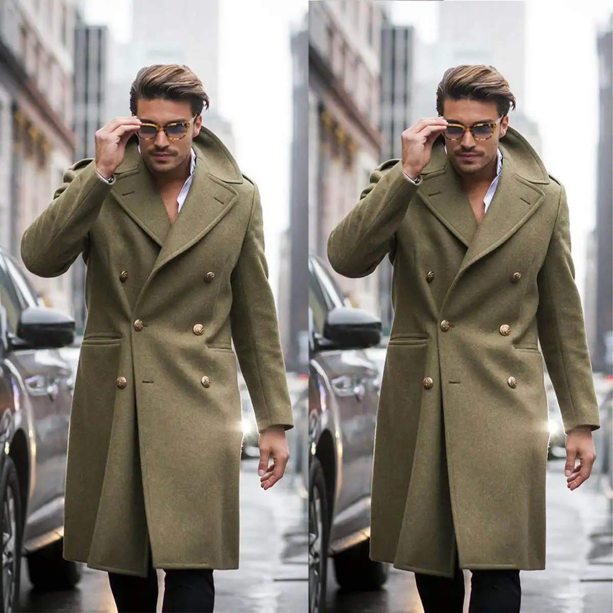 Woolen Men Overcoat Mens Suit Custom Made Costume Homme Formal Double Breasted Autumn Winter Long Coat Designer Jacket