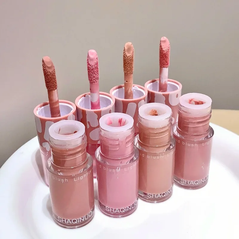 Doppia testa fard liquido stick fard idratante crema di bellezza guancia bassa saturazione opaca pesca viso rossetto tinta contorno trucco