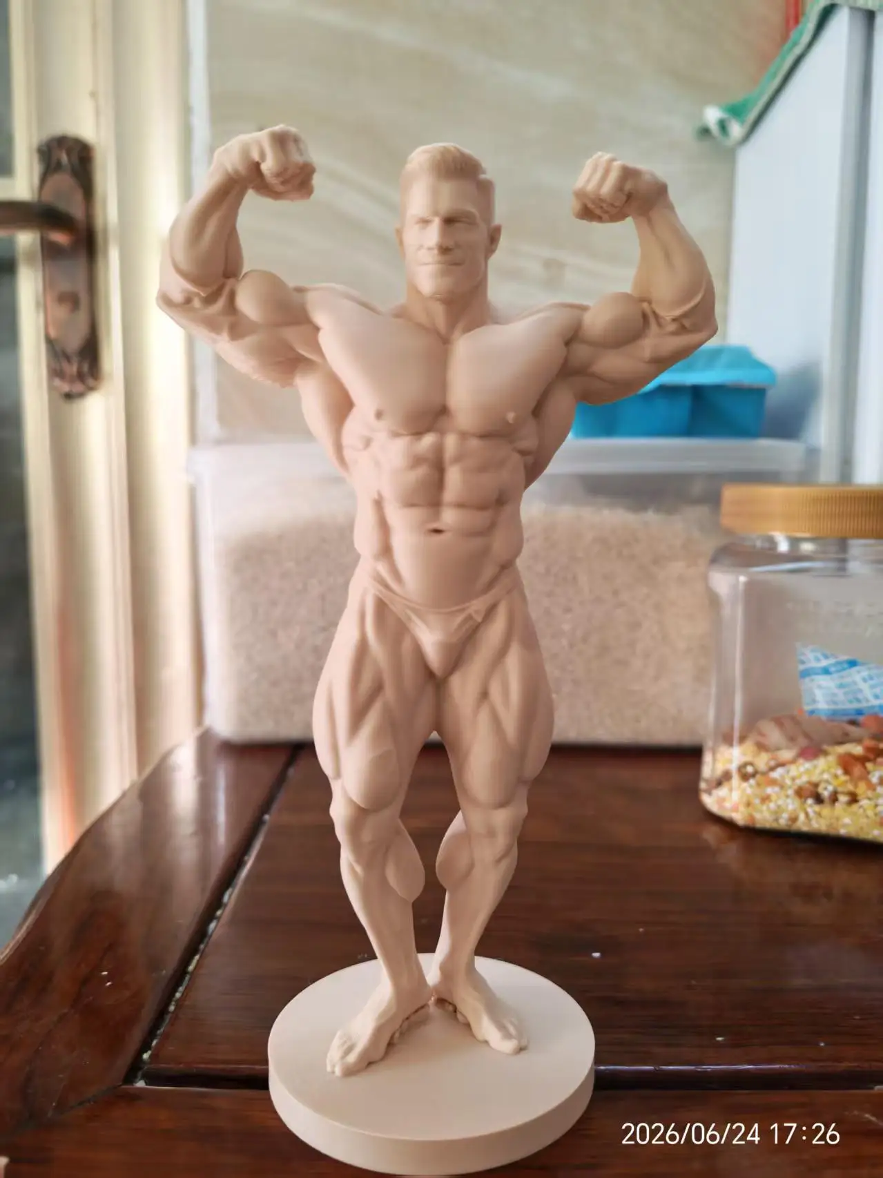 Muscular Fitness Male 20cm Figure Statue Figurine for Desktop Decoration Series Display Item Gym Model