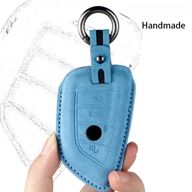 Italy Super Suede For BMW F20 F30 F31 F34 F32 F36 G20 G30 F10 F11 F07 G11 X1 X3 F25 X4 F26 X5 F15 X6 F16 X7 I3 M3 Key Case Cover