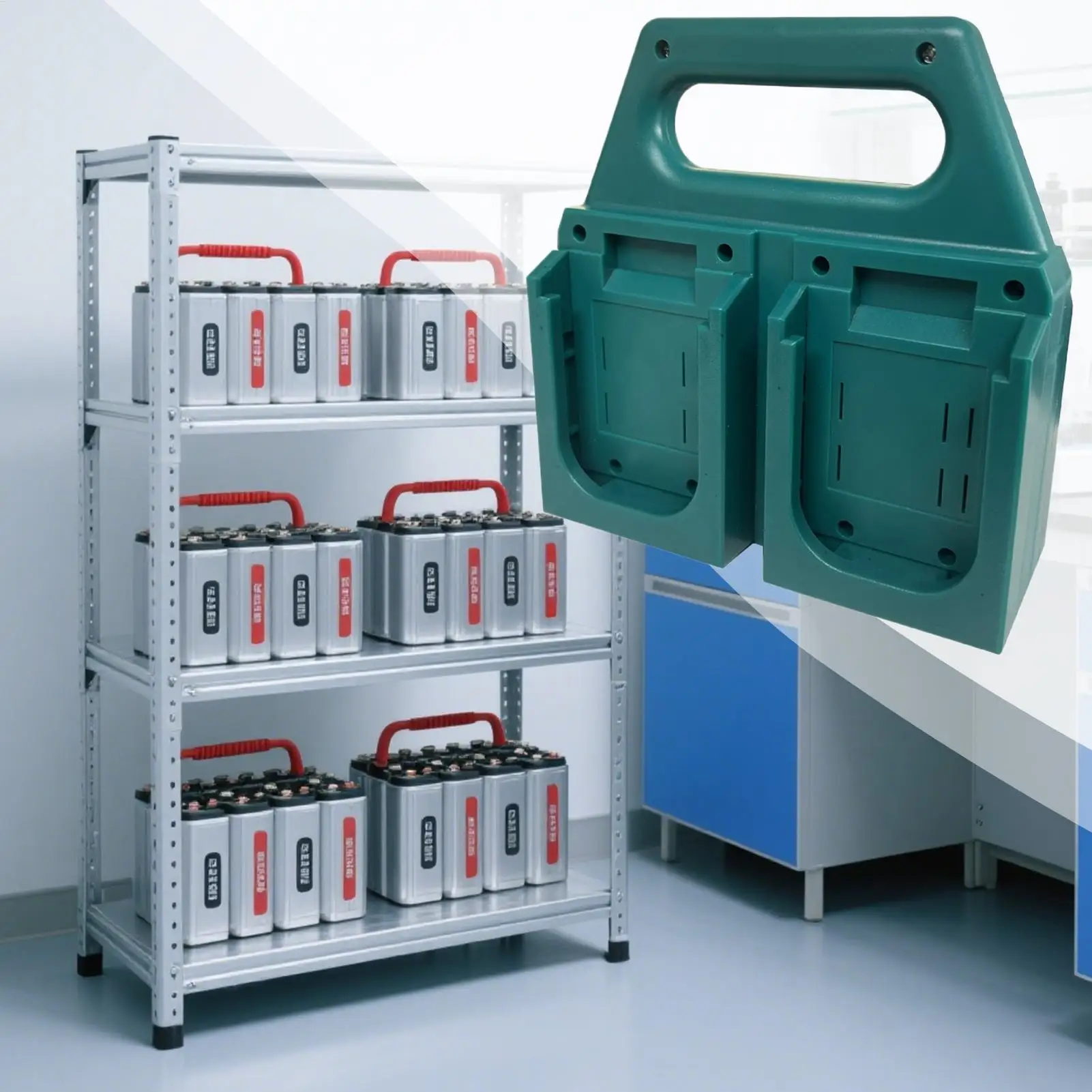 

Battery Storage Holder 4-Slot Travel-Size Battery Holder For Tools Space-Saving Design Small Tool Storage Container For Workshop
