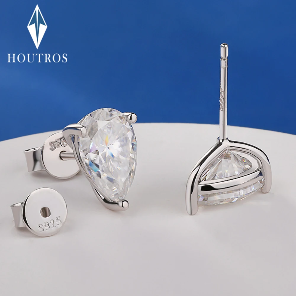 

Серьги-гвоздики с муассанитом грушевидной огранки 0,5-4 карата для женщин, стерлинговое серебро 925 пробы, позолоченные 18 карат, серьги-гвоздики для свадебной вечеринки, ювелирные изделия, подарок