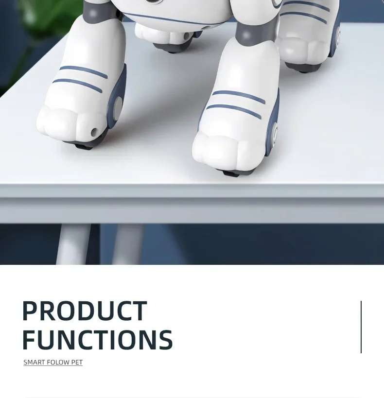 Inteligentny robot pies na zdalne sterowanie, elektroniczny, wykonywający akrobacje, sterowany głosem, programowalny, z czujnikiem dotykowym, muzyką i piosenkami, zabawka dla chłopców.