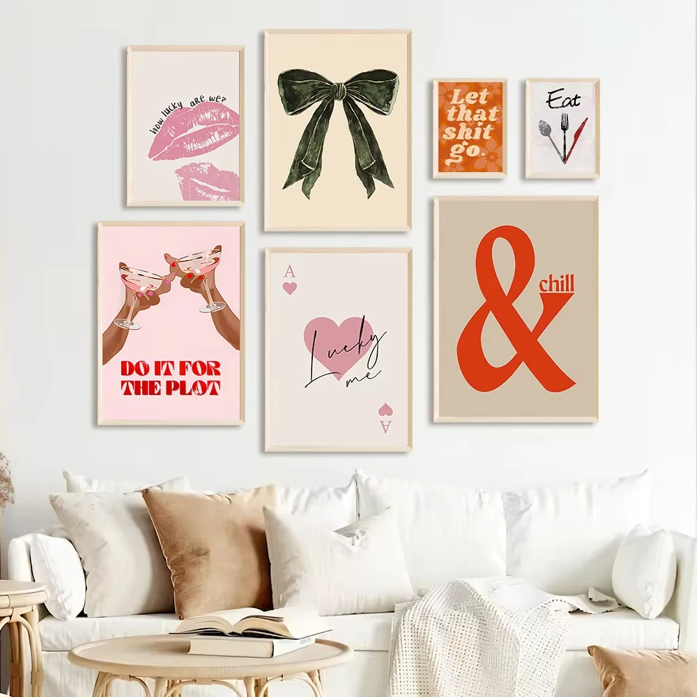 Vibrant Art Decor Modern Canvas Poster，Perfect for Office, Living Room, Cafe, and Dorm Decor - Unique Letter Print Wall Art