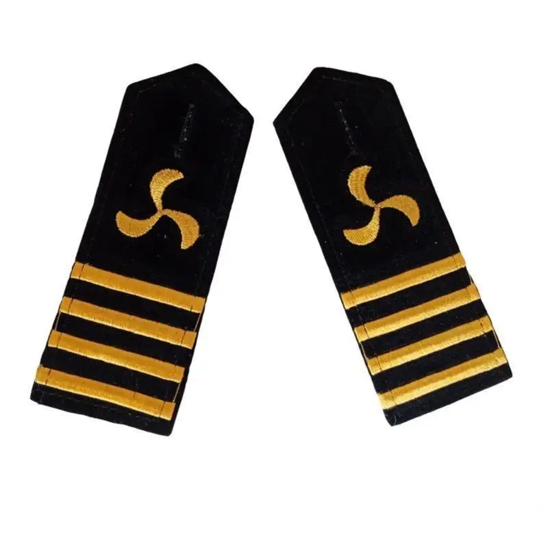 652F Captain Stripes Epaulettes สำหรับชุดรักษาความปลอดภัยเครื่องแต่งกายง่าย ๆ แนบ