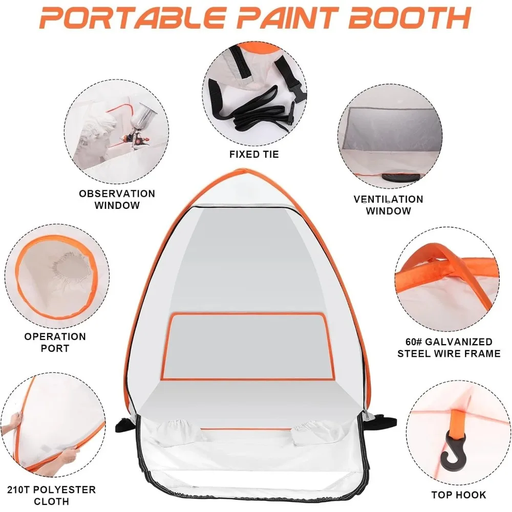 Pop Up Airbrush Spray Paint Booth Foldable Portable Tent for Model Car DIY Hobby Craft view 5
