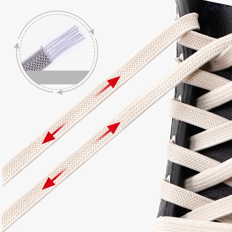 No Tie Flat Hiking Running Shoe Lace Elastic Shoelaces Outdoor Leisure Sneakers Quick Safety Flat Shoelace Kids Adult Lazy Laces image 6