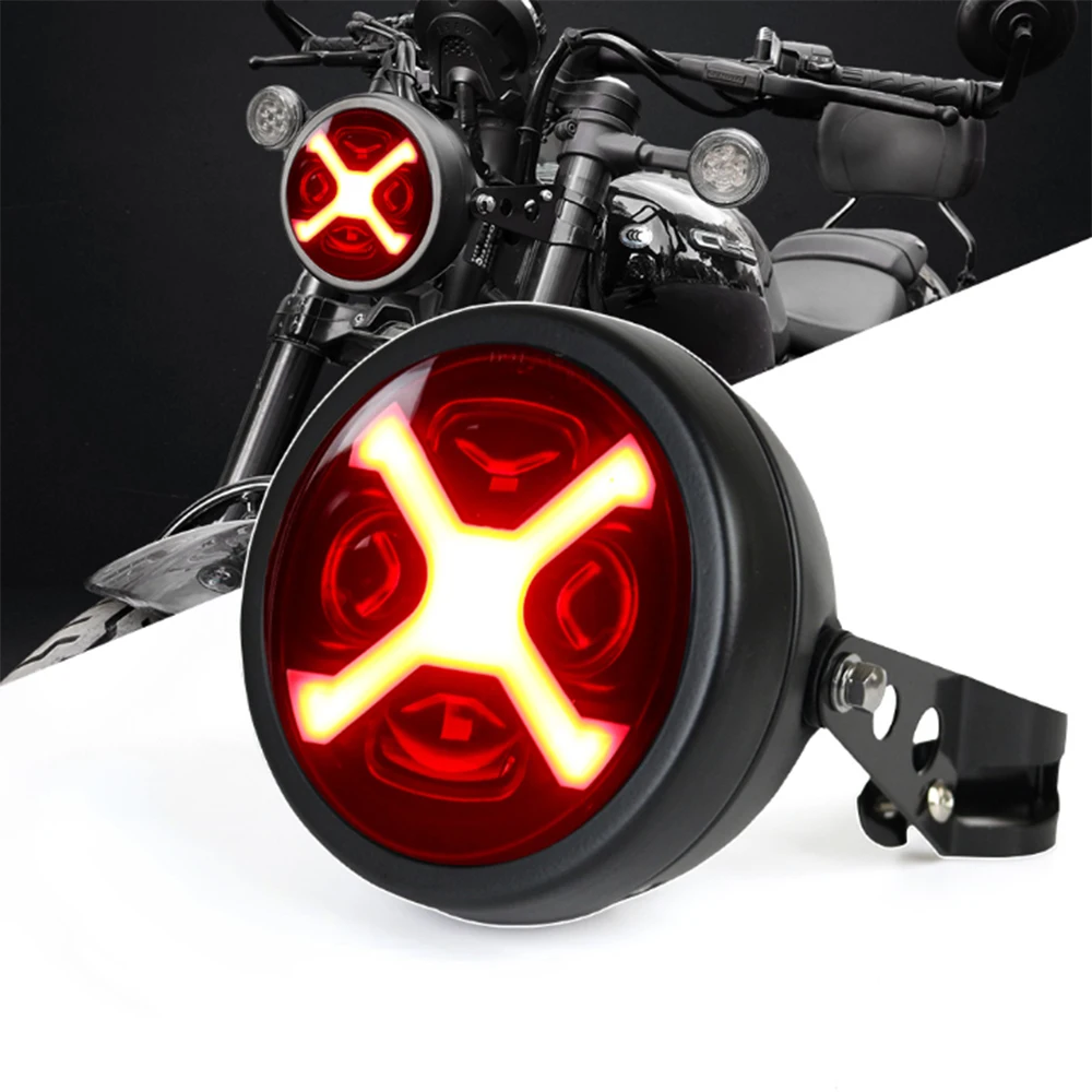 

5,75-дюймовая светодиодная фара для мотоцикла с корпусом, красным дневным ходовым огнём (DRL), дальним/ближним светом, водонепроницаемость IP67, универсальная для Harley-Davidson