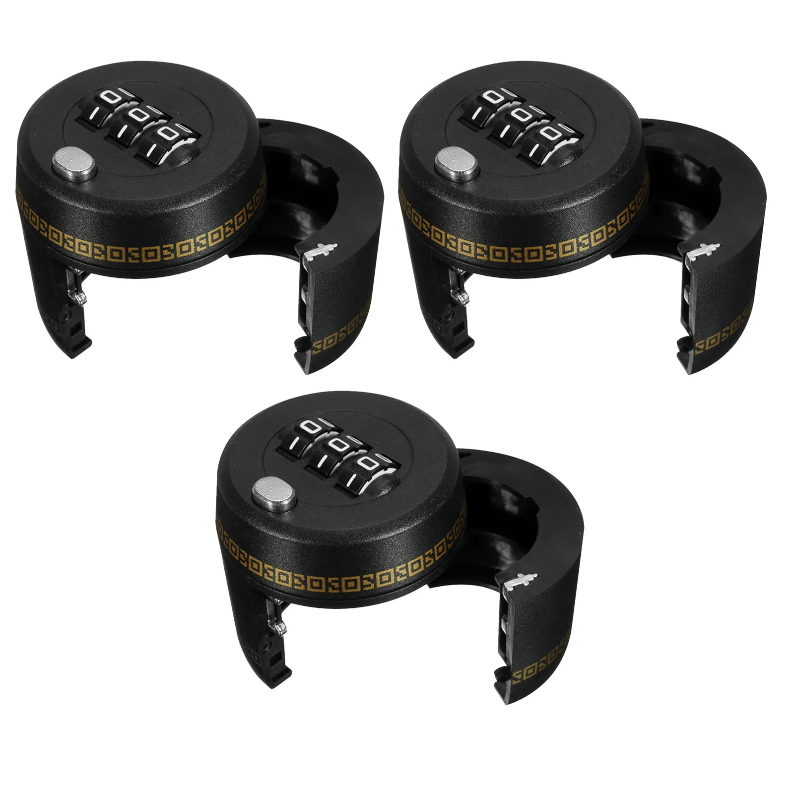 3Pcs Wine Bottle Locking Cap Tamper Proof Resettable Password Lock 3-Digit Combination Universal Fit Bar Restaurant Use