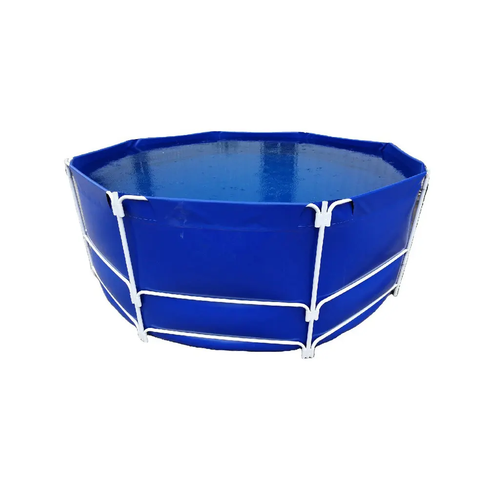 Circle fishing tanks hot-dip galvanized pipe fishponds  PVC tarpaulin 0.9mm 1.2mm 1.5mm customized simple aquaculture system