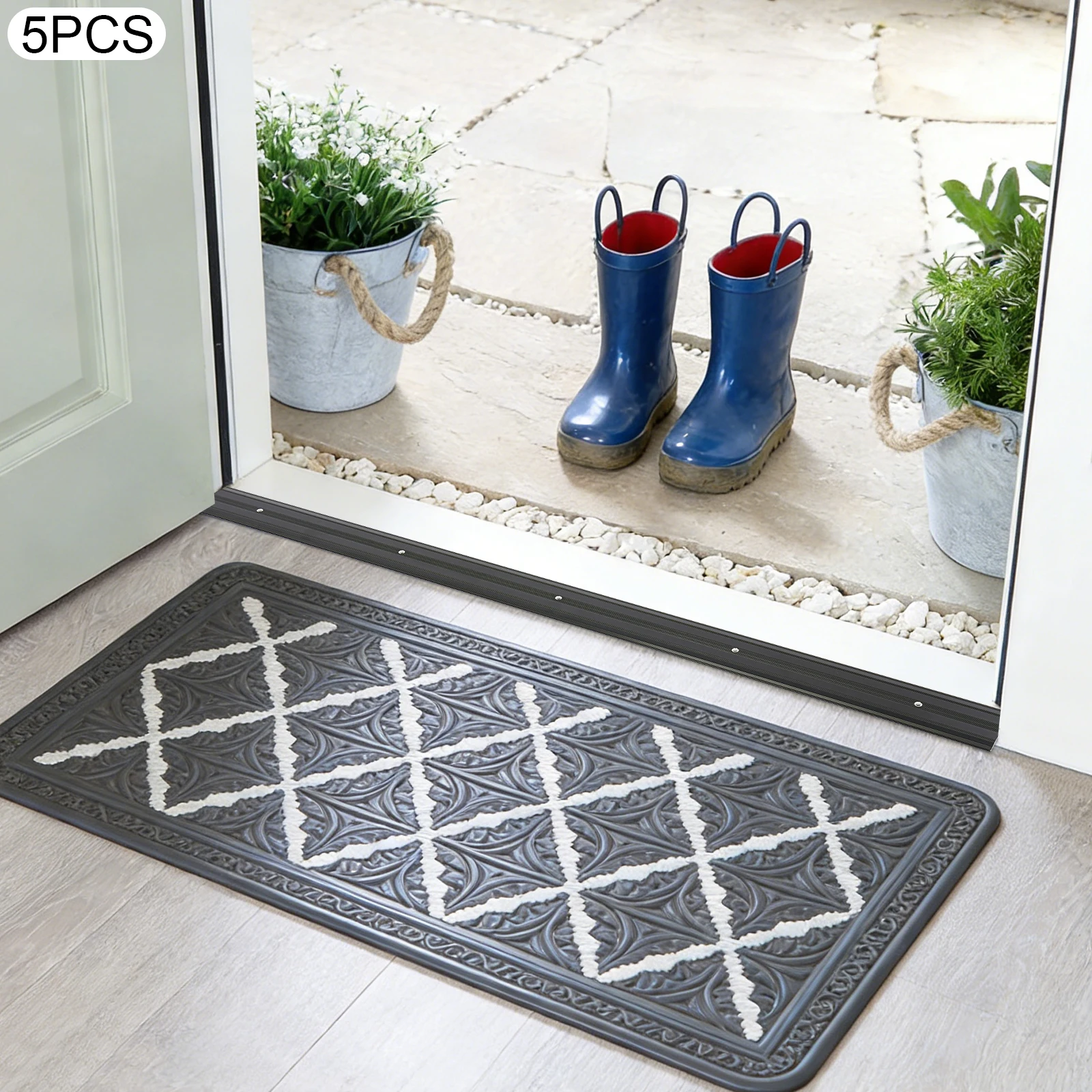 

5PCS Floor Transition Strips, Edge Banding Floor Joints, Abrasion Resistant Door Threshold Strip for Seamless Floor Joins