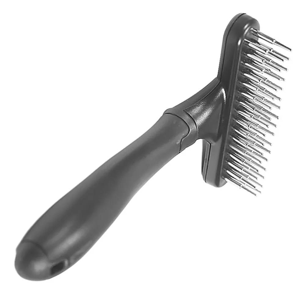 

Dog Groom Comb Metal Teeth Shedding Brush Dematting Tool Durable Pet Hair Remover Comfortable Grip Grooming Rake