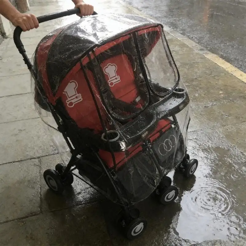 

Rain Cover for Twin Strollers Providing Full Coverage Against Rain Wind and Sand with PVC Construction for Longevity A2UB
