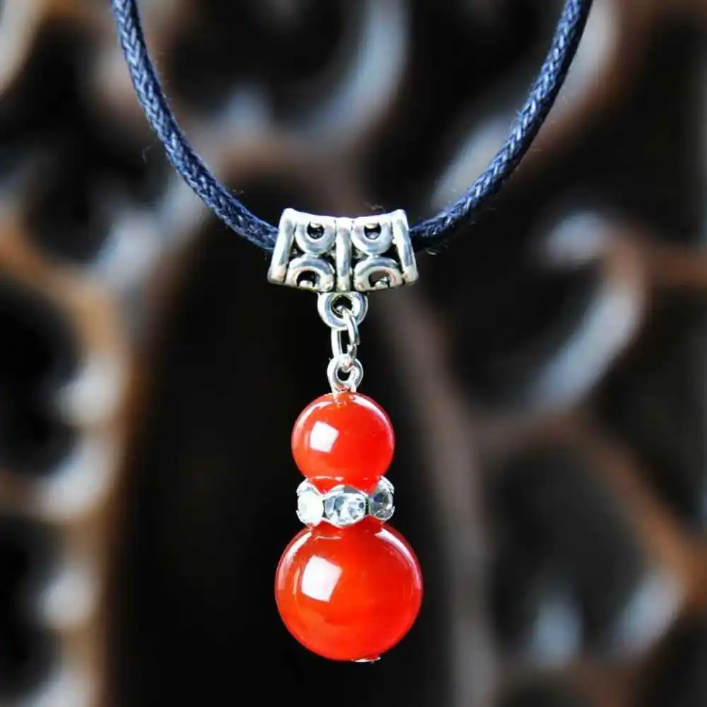 Tibet silver Carnelian beads pendant cowhide rope necklace Men's Restore Bless Men's Chain Diy