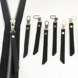 1Pcs 5# Genuine Leather Zipper Pullers for Zipper Sliders Replacement Backpack Zipper Head Zippers Repair DIY Sewing Accessories