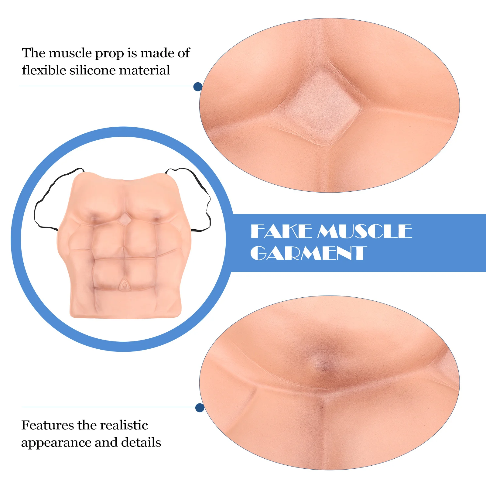 근육 가슴 실리콘 파티 소품, 근육 의류, 학사 코스프레, 코스튬 복부 가짜 남자 조끼, 피부 시뮬레이션 세트 조끼