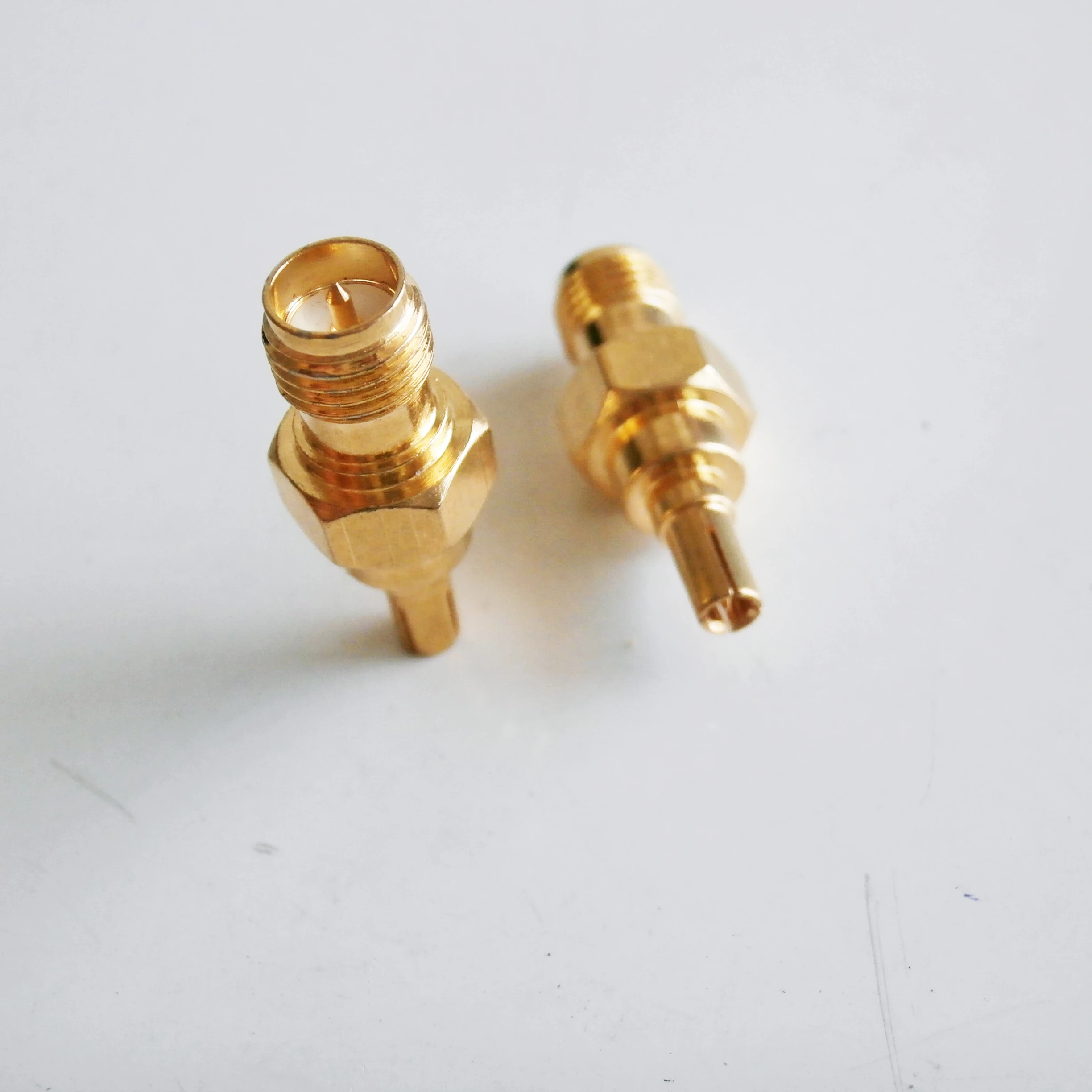 1X Pcs RP-SMA RPSMA RP SMA Female To CRC9 Male Plug RPSMA To CRC9 Connector Socket GOLD Brass Straight Coaxial RF Adapters