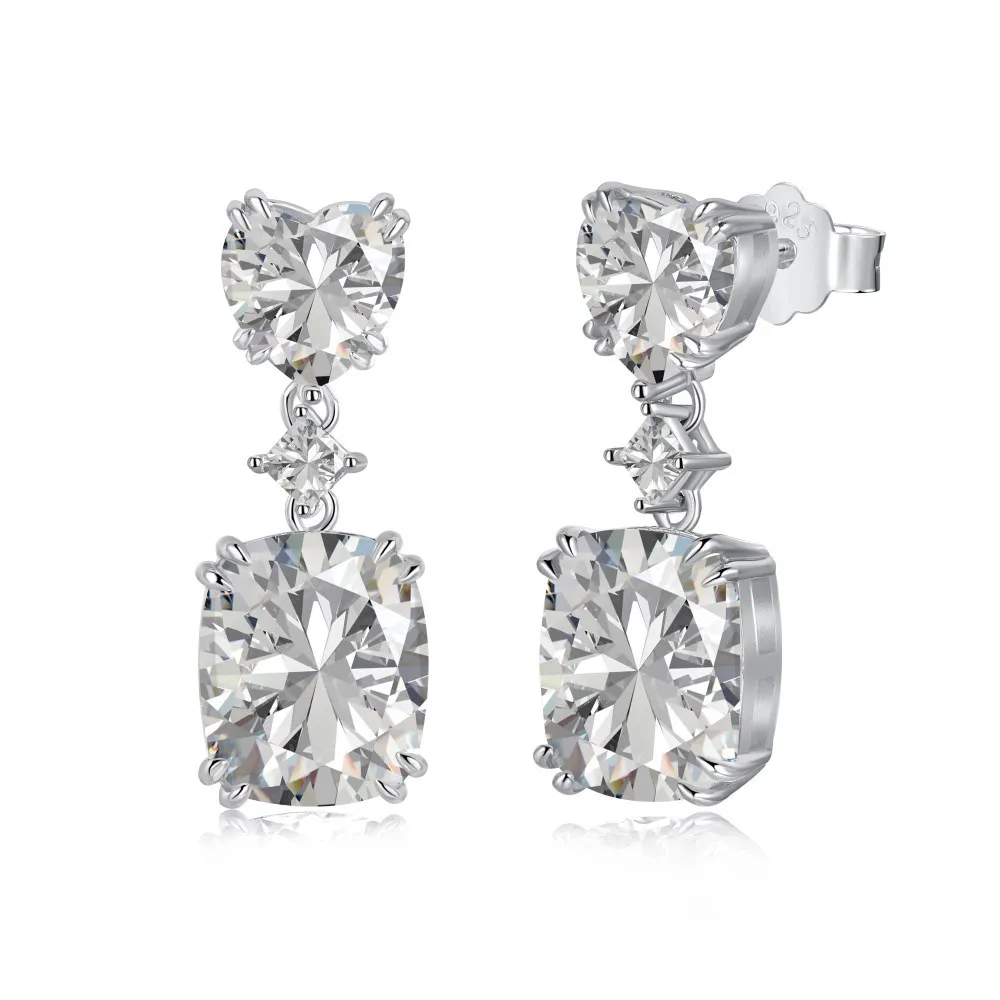 S925 Female Niche Sterling Silver Earrings Are Fashionable and Cool, with Oversized Zircon Earrings