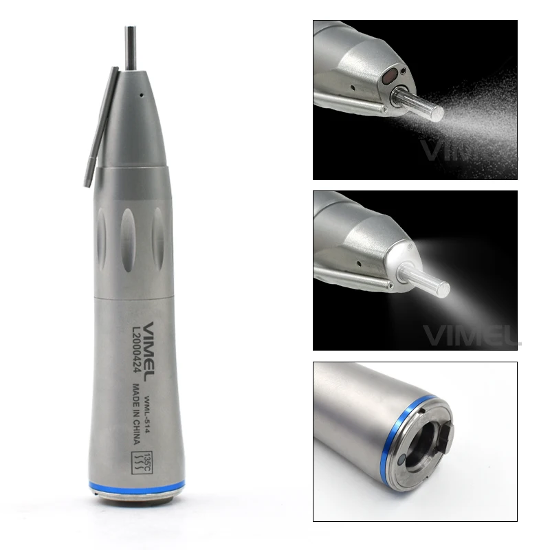 den tal Surgical Straight Handpiece 1:1 Fiber Optic LED Low Speed Handpiece with Nose Cone External Water Spray den tal Handpiec