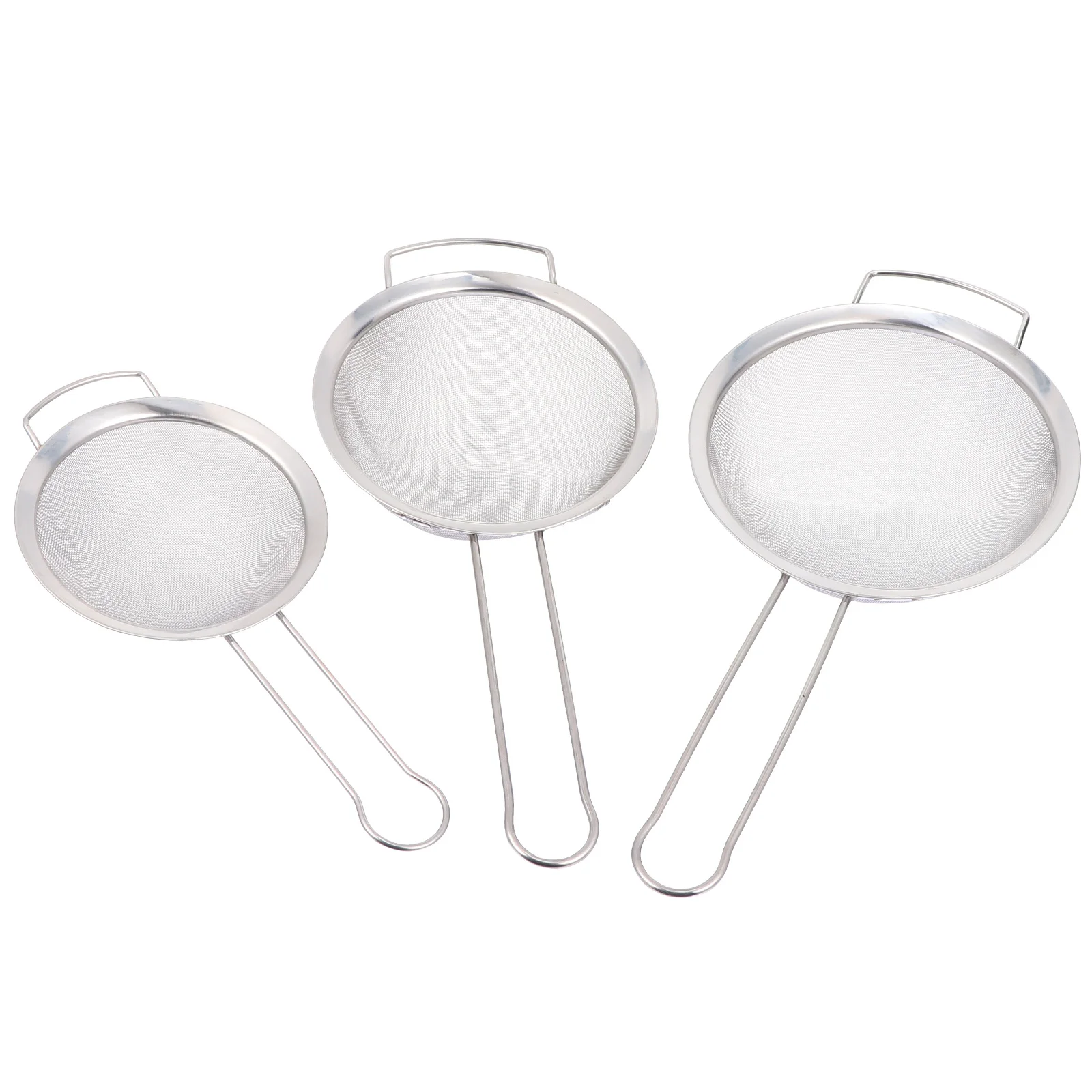 

3 Pcs Stainless Steel Baking Filter Kitchen Tools Flour Sifter Strainer Sieve H held Mesh Powder Sifting