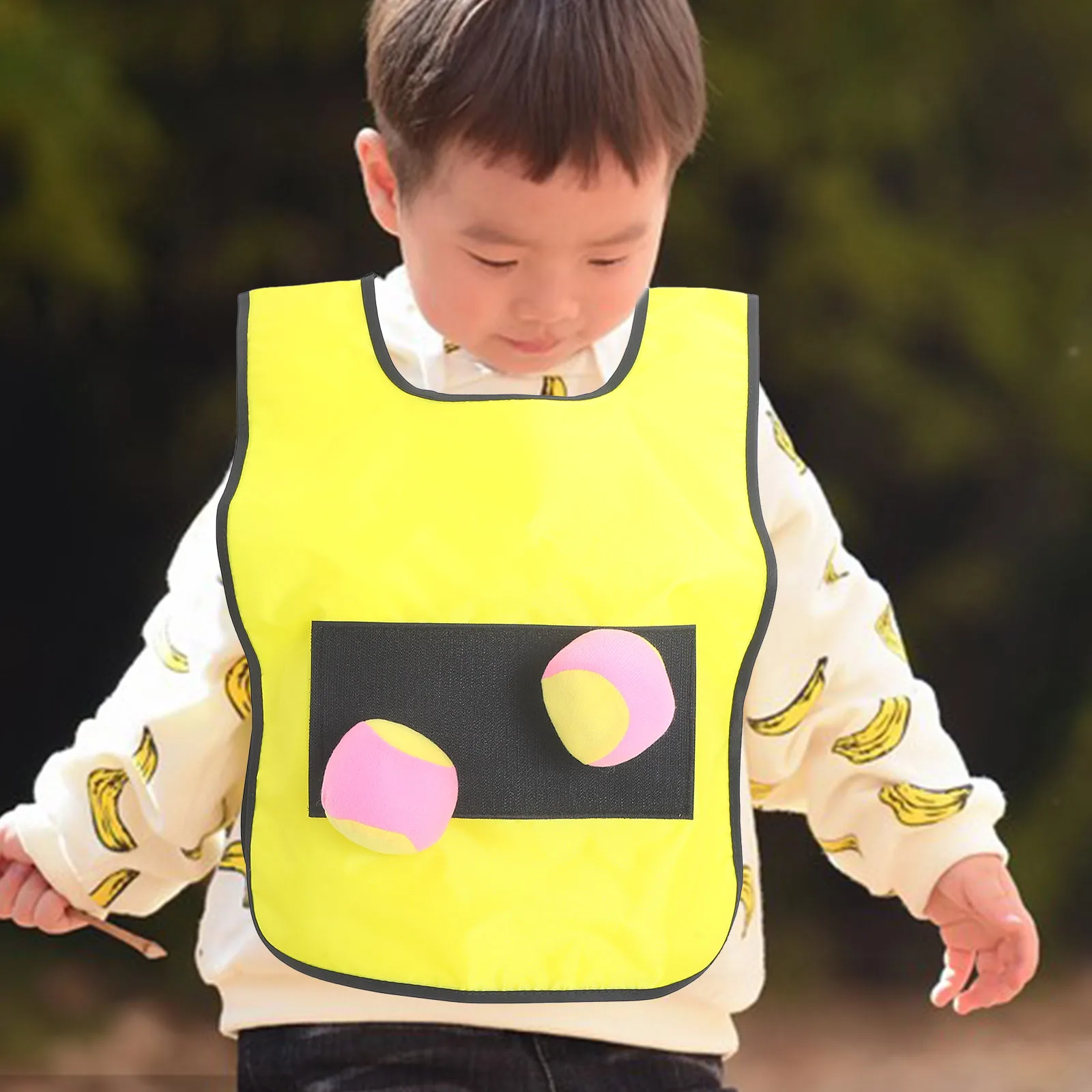

1 set Sticky Vest Kids Toy Red Yellow Blue Sports Balls Outdoor Party Toy Equipment Game Props Cloth Material