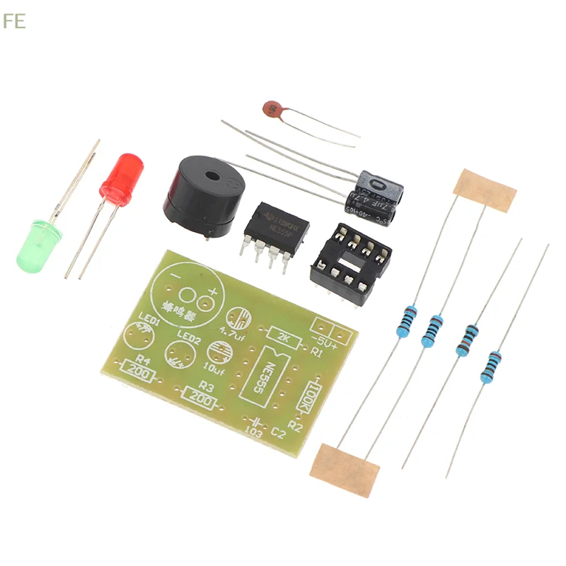 [F] NE555 DIY Kit LED Flasher & Signal Generator Circuit With PCB For Electronics Education & Solder Practice