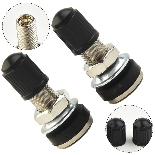 2 szt. Okrągła główka 32mm-motocykl motocykl skuter rower Quad bezdętkowy zawór do opon górskich osłona przeciwpyłowa nasadka zaworu opony samochodowej