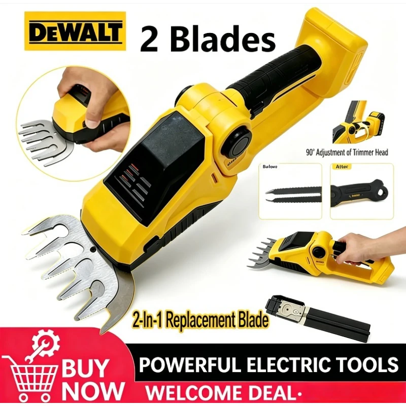 tagliasiepi-e-tagliaerba-elettrico-2-in-1-dewalt-attrezzo-da-giardino-senza-fili-per-batteria-dewalt