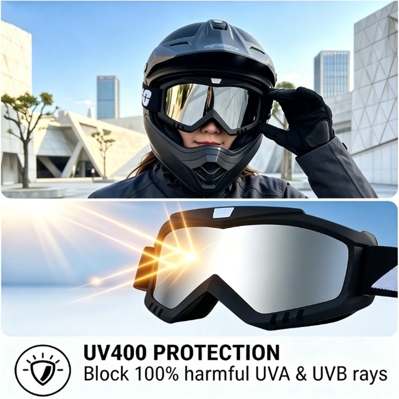 

Windproof Motorcross Glasses Safety Protective Outdoor Motorcycle Goggles MTB Women Sunglasses UV400 HD Cycling Glasses For Men