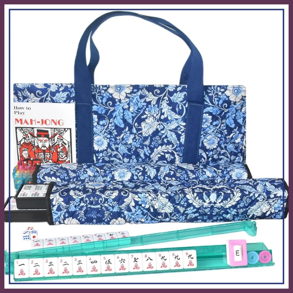 

Complete American Mahjong Set, 166 Premium White Tiles, 4 Racks/Pushers, Carry Bag