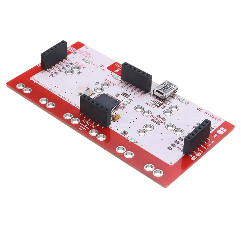 

The new version of the Makey Makey main control board is compatible with the handheld data cable