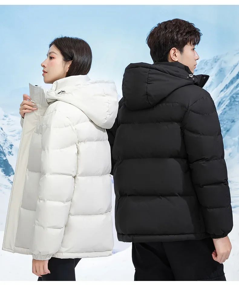 Novo inverno dos homens com capuz curto puffer jaquetas mais grosso quente casual pato para baixo casacos masculinos ao ar livre jaquetas à prova de vento roupas de inverno 3x