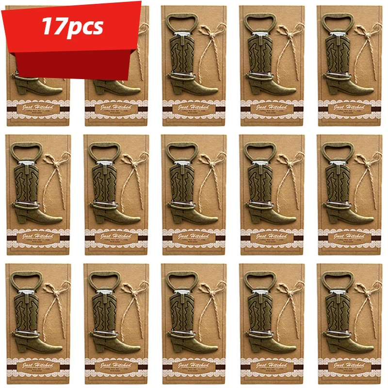 17PCS Cowboy Boot Bottle Opener for Wedding Gifts Retro Beer Opener Wedding Favors Suitable For Wedding Souvenirs