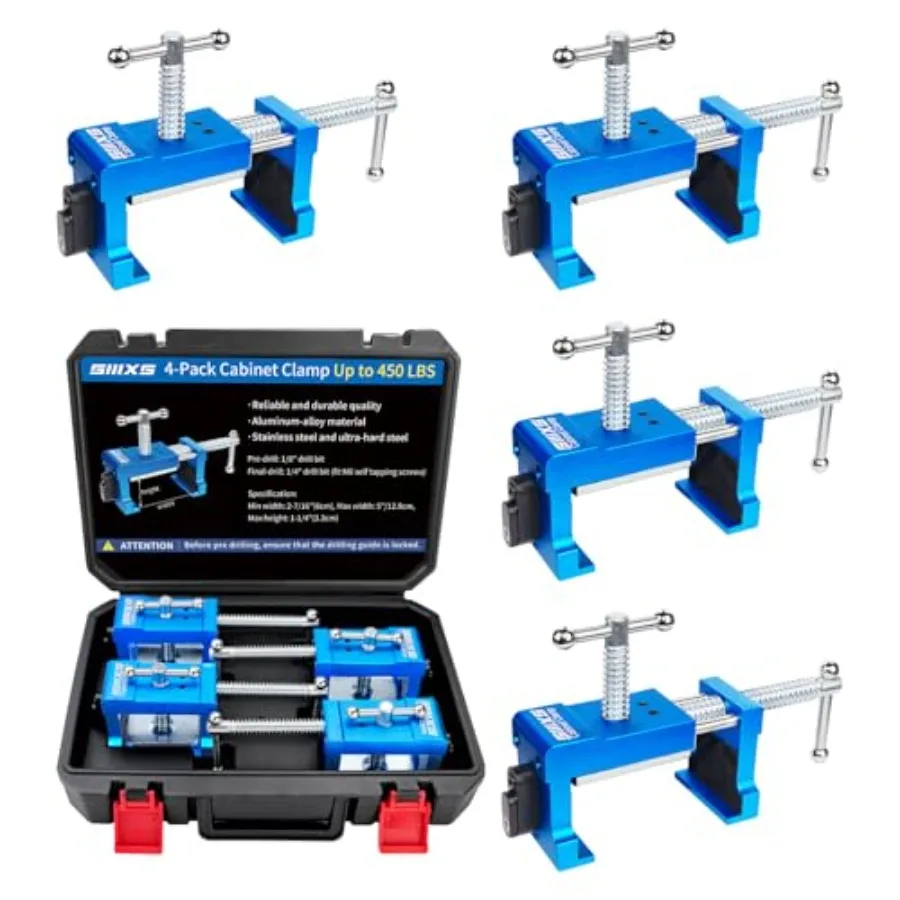 

4-Pack Cabinet Clamps Face Frame Clamps for Installing Cabinets 450 lbs Load