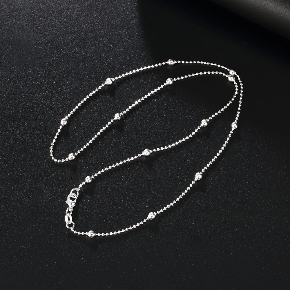40-60CM 925 Sterling Silver Necklace fine bead chain For Women high quality Fashion Jewelry Christmas Gifts